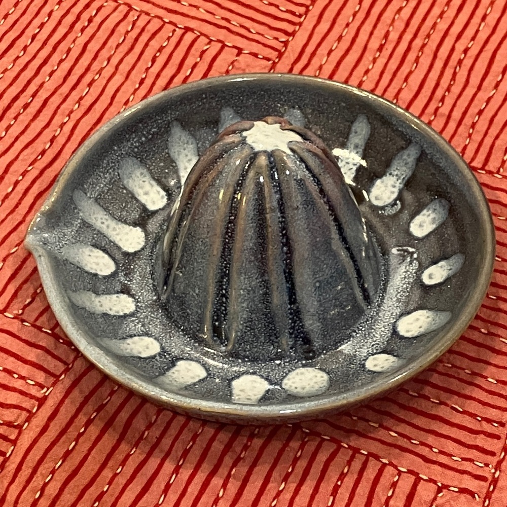 Handmade Ceramic Citrus Juicer - blue gray beige